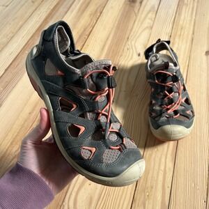 ECCO Offroad Women 37 Grey Coral Yak Leather Closed Toe Hiking Sandals 810613